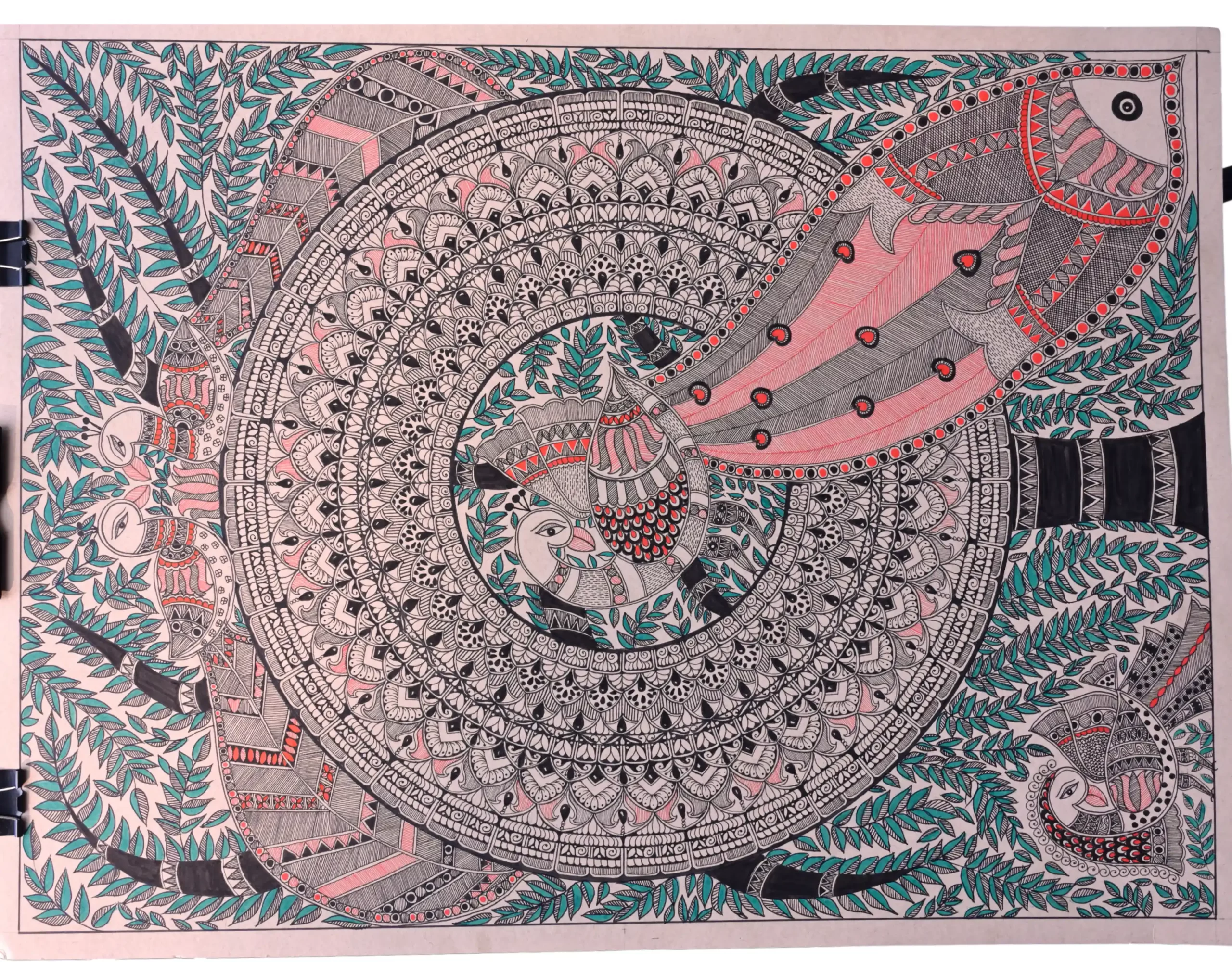 ‘Peacock’s Bloom,’ a hand-drawn mandala by Niti